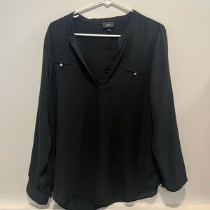 Black Long-Sleeve Blouse | Size: L
